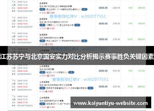 江苏苏宁与北京国安实力对比分析揭示赛事胜负关键因素